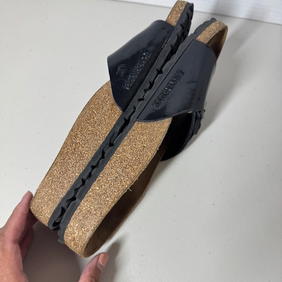 Birkenstock Madrid Black Patent Leather Sandals Women’s Slip On Size 39 - Picture 9 of 14